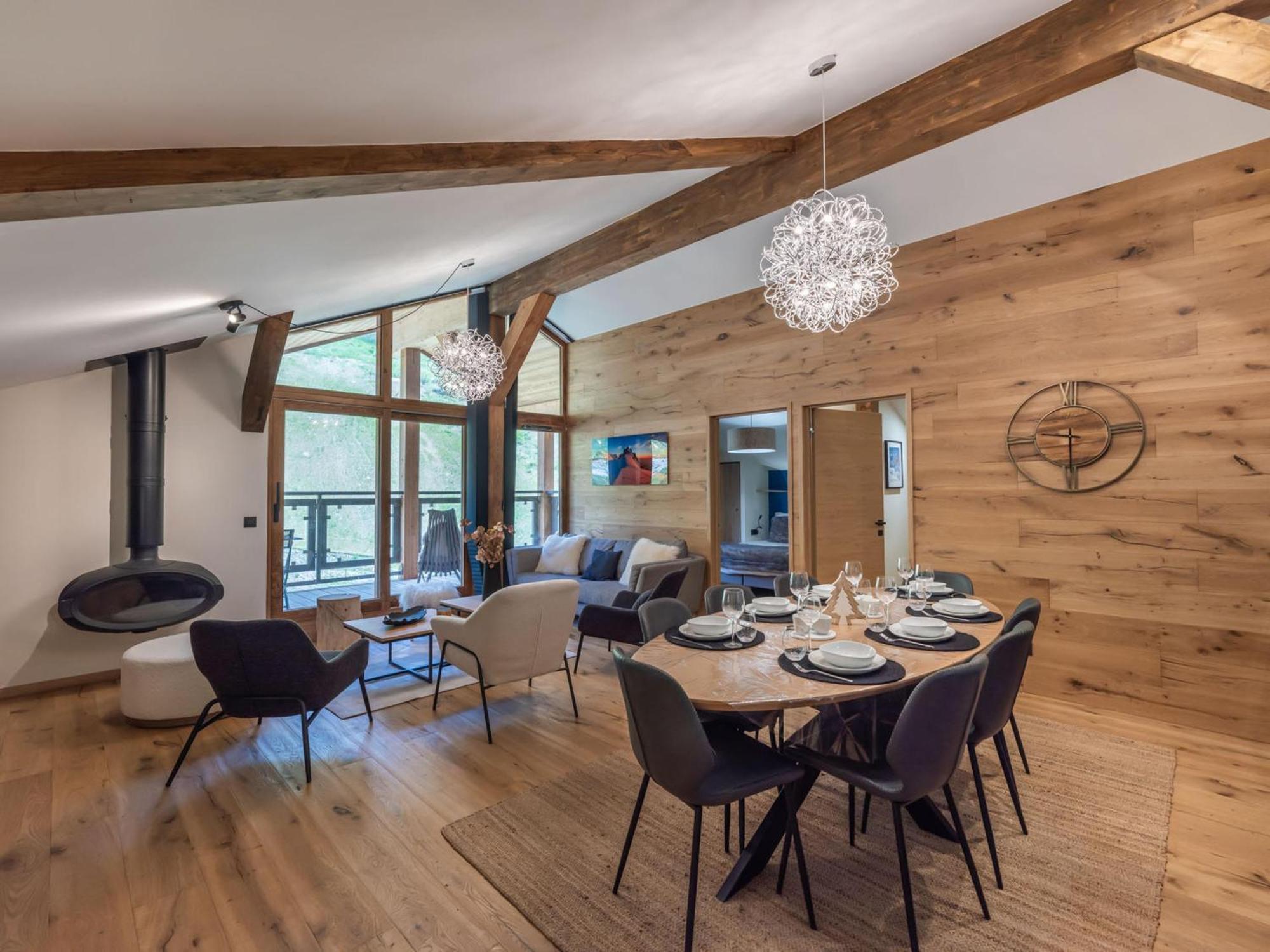 Appartement Penthouse Neuf Avec Balcon Sud, Proche Piste, Cheminee, Parking, Wifi - Fr-1-563-155 Courchevel
