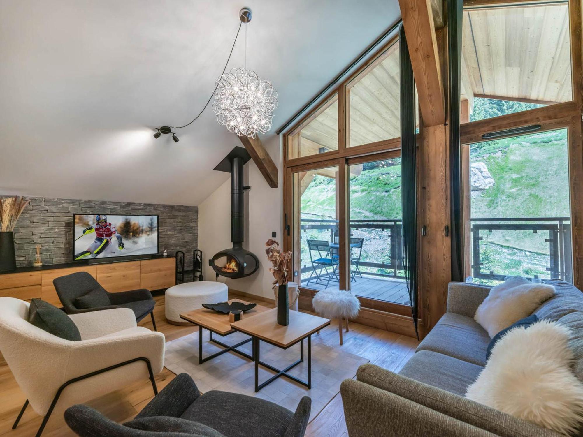 Penthouse Neuf Avec Balcon Sud, Proche Piste, Cheminee, Parking, Wifi - Fr-1-563-155 Courchevel